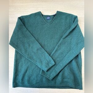 VINTAGE GAP Men's Forest Green V-Neck Sweater